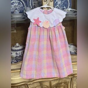 Vintage Samara seashell appliqué dress size 6x girls